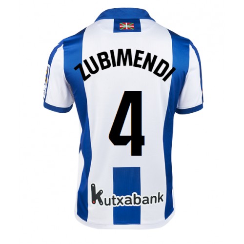 Moški Nogometni dresi Real Sociedad Martin Zubimendi #4 Domači 2024-25 Kratek Rokav